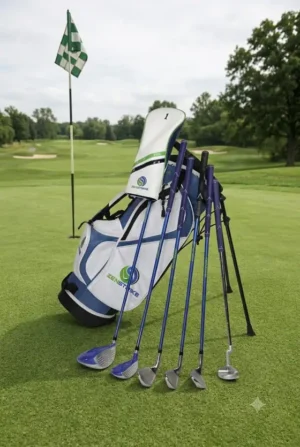 ZenStrike Course 6-Club Stand Bag set on the golf course