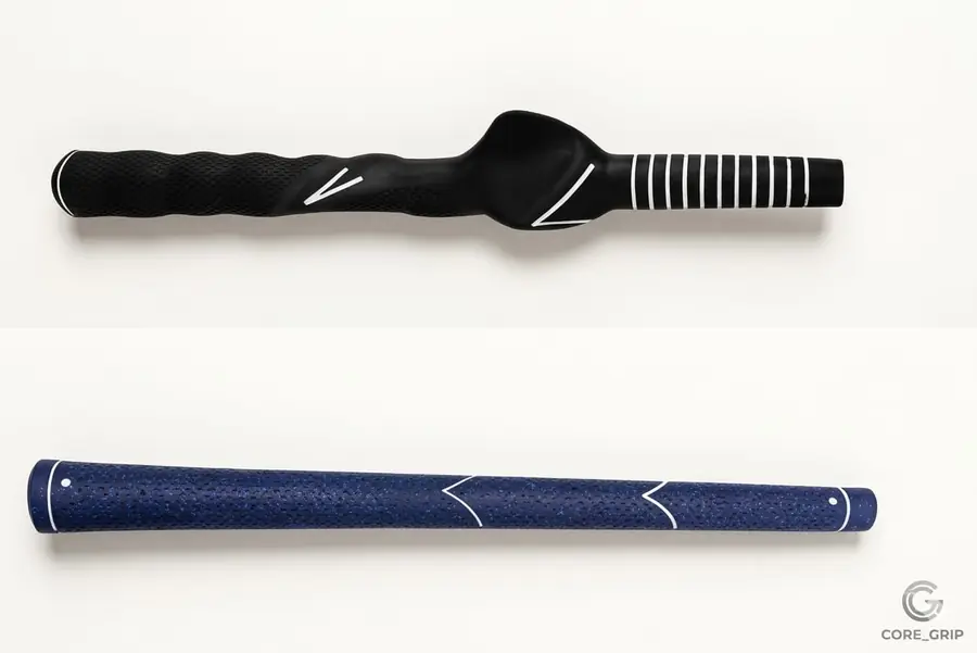 ZenStrike 7-iron with Tour-inspired molded training grip and standard grip