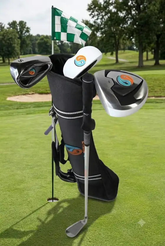 ZenStrike Starter 4-Club Sunday Bag set on the golf course